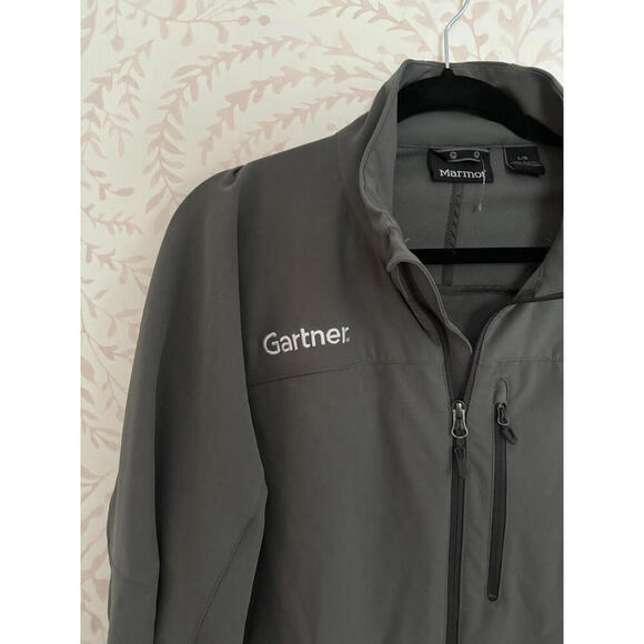 FALL CLEARANCE EUC Marmot Lightweight Gray Jacket with Gartner Logo M MED - Picture 3 of 9